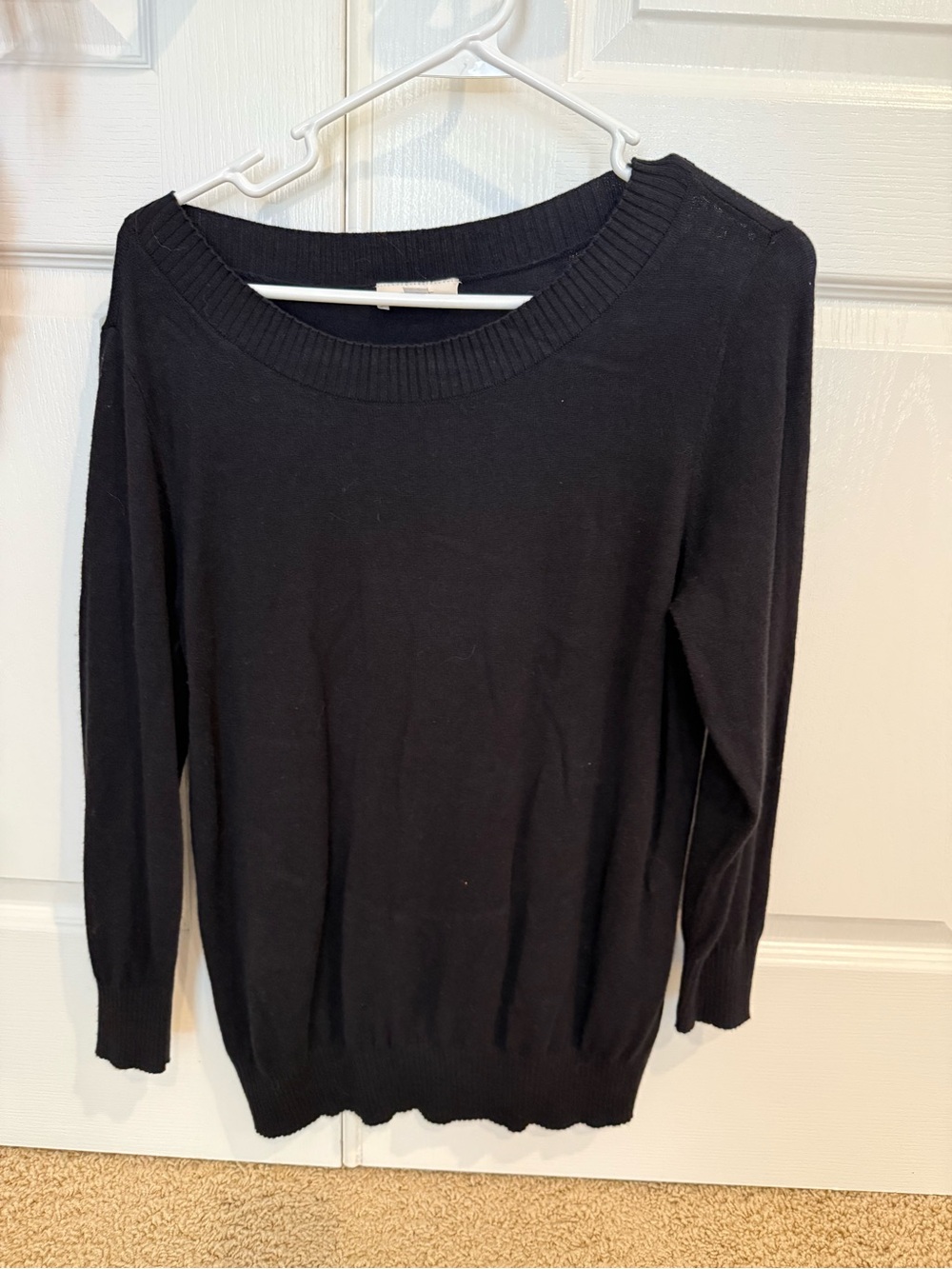 LOFT Black Scoopneck Lightweight Sweater